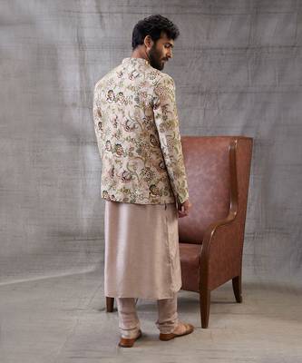 Mehr Beige Printed Jacket Set 4