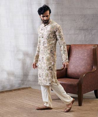 Mehr Beige Printed Kurta Set 2