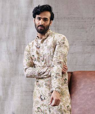 Mehr Beige Printed Kurta Set 3