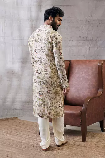 Mehr Beige Printed Kurta Set