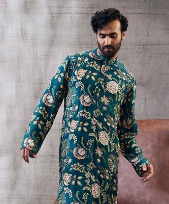 Mehr Green Printed Kurta Set 4