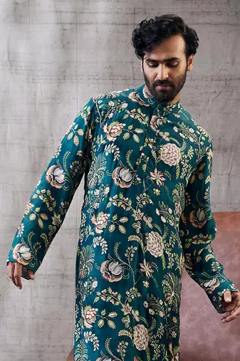 Mehr Green Printed Kurta Set