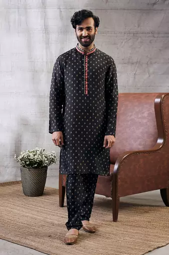 Zahra Black Printed Kurta Set