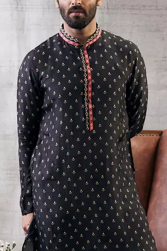 Zahra Black Printed Kurta Set