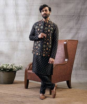 Zahra Black Printed Bundi Set 1