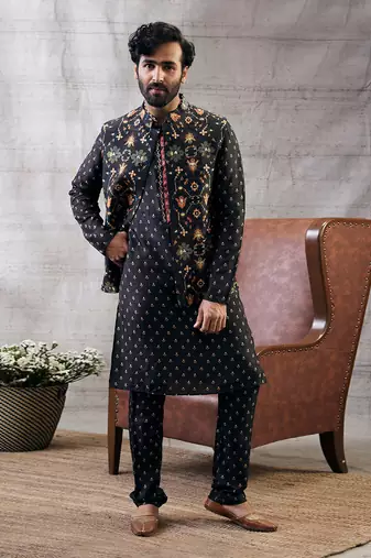 Zahra Black Printed Bundi Set