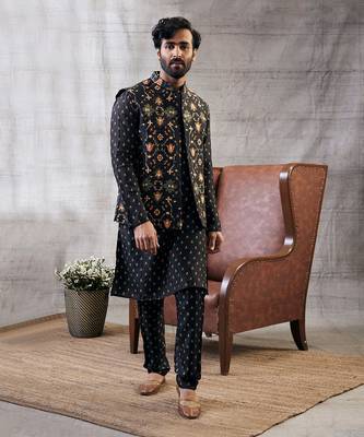 Zahra Black Printed Bundi Set 3