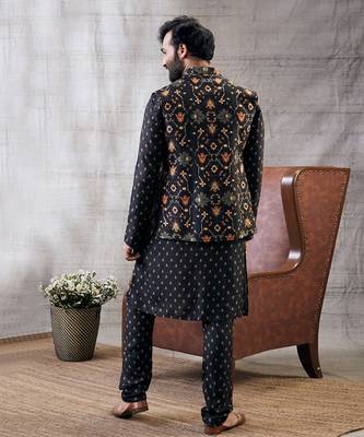 Zahra Black Printed Bundi Set 4