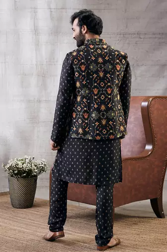 Zahra Black Printed Bundi Set