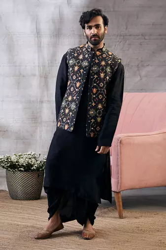 Zahra Black Printed Bundi Set