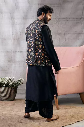 Zahra Black Printed Bundi Set
