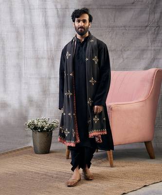Zahra Black Printed Dhoti Set 1