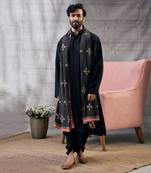 Zahra Black Printed Dhoti Set