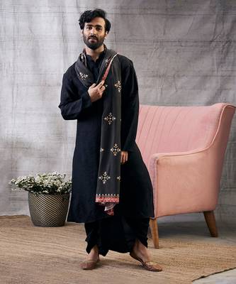 Zahra Black Printed Dhoti Set 2