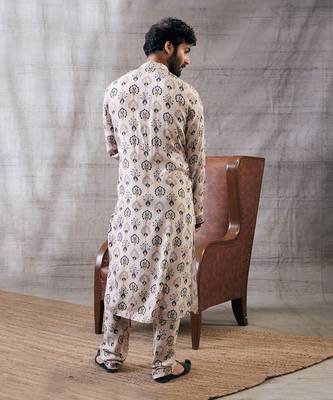 Sarouk Beige Printed Kurta Set 4