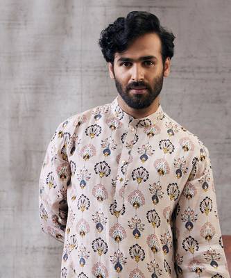Sarouk Beige Printed Kurta Set 5