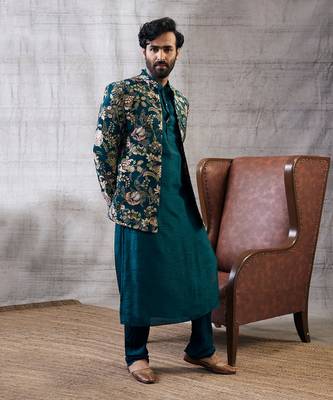 Mehr Green Printed Jacket Set 2