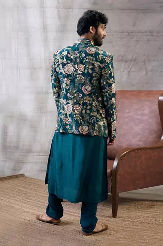 Mehr Green Printed Jacket Set