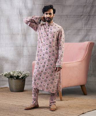 Sarouk Pink Printed Kurta Set 1