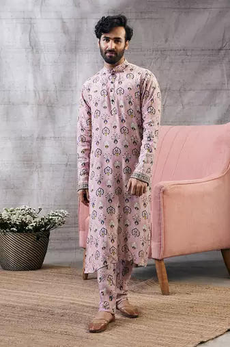 Sarouk Pink Printed Kurta Set