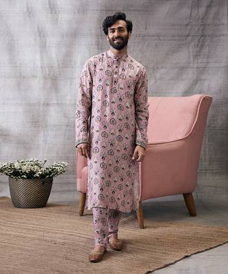 Sarouk Pink Printed Kurta Set 3