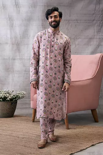 Sarouk Pink Printed Kurta Set