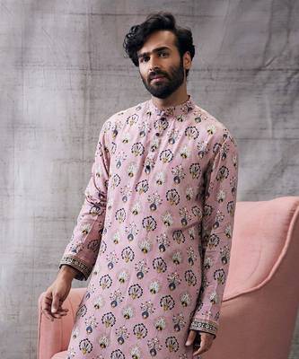Sarouk Pink Printed Kurta Set 4