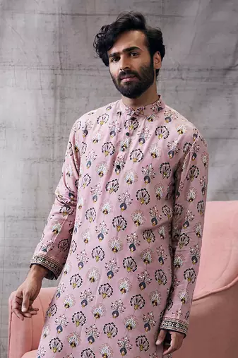 Sarouk Pink Printed Kurta Set