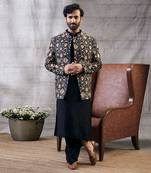 Zahra Black Printed Jacket Set