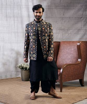 Zahra Black Printed Jacket Set 2