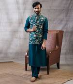 Mehr Green Printed Bundi Set