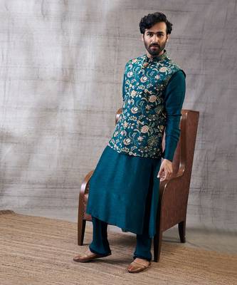 Mehr Green Printed Bundi Set 2