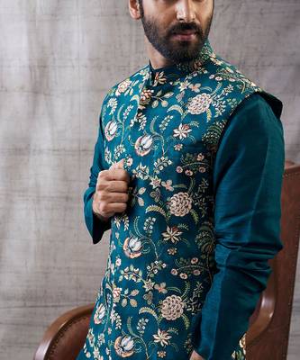 Mehr Green Printed Bundi Set 3