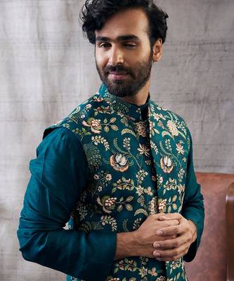 Mehr Green Printed Bundi Set 4