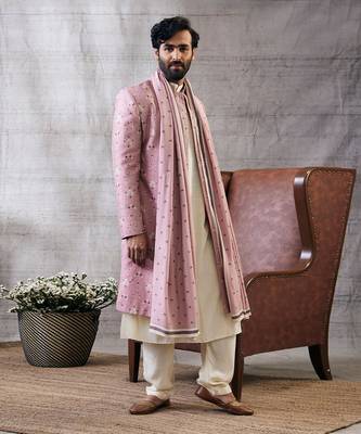 Sarouk Pink Printed Sherwani Set 2