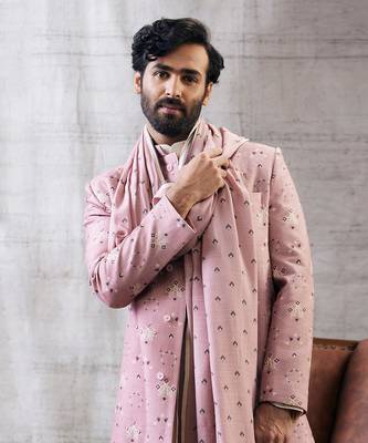 Sarouk Pink Printed Sherwani Set 3