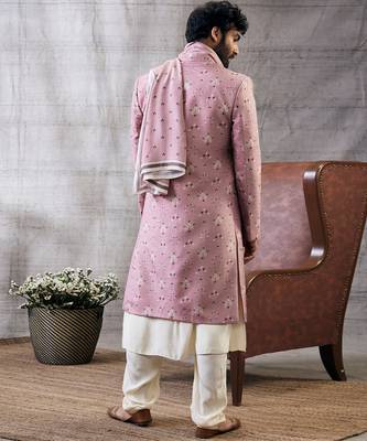 Sarouk Pink Printed Sherwani Set 4