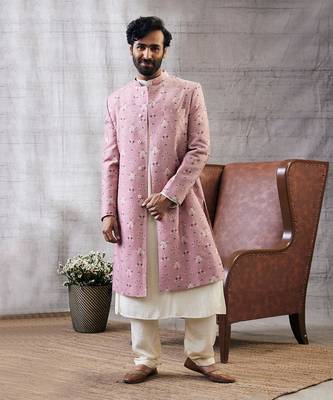 Sarouk Pink Printed Sherwani Set 5