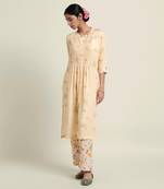 Butter Smocked Kurta Set