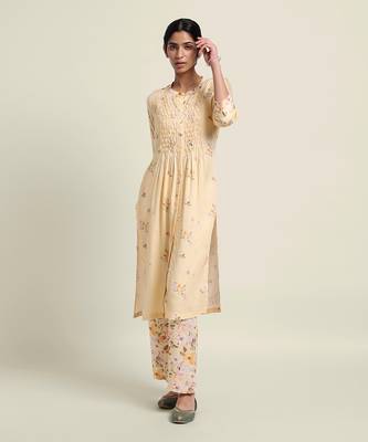 Butter Smocked Kurta Set 3