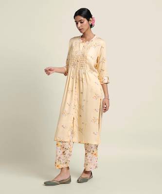 Butter Smocked Kurta Set 4