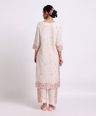 Cream Romance Kurta Set 2