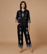 Black Ecovero Embroidered Co-ord Set