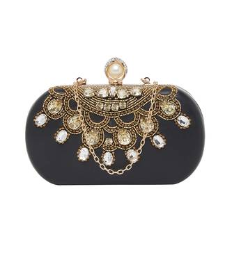 Black Leather Clutch 1