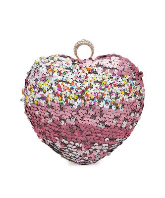 Pink Heart Sequence Clutch 1