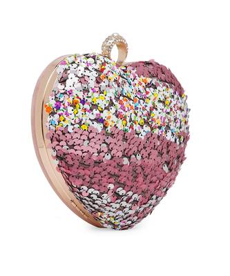 Pink Heart Sequence Clutch 2