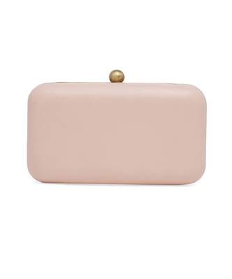 Pink And Gold Embroidered Pure Leather Clutch 5