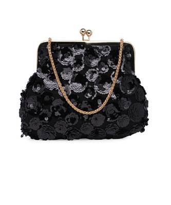 Black Sequence Pouch Clutch 1