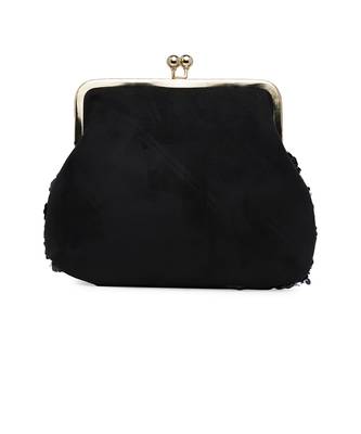 Black Sequence Pouch Clutch 5
