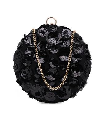 Black Sequence Round Clutch 1